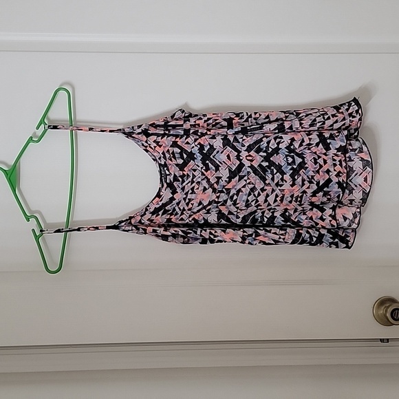 About A Girl Size XL Black, Gray, Blue & Flourescent Pink-Orange Camisole, GUC - Picture 1 of 9